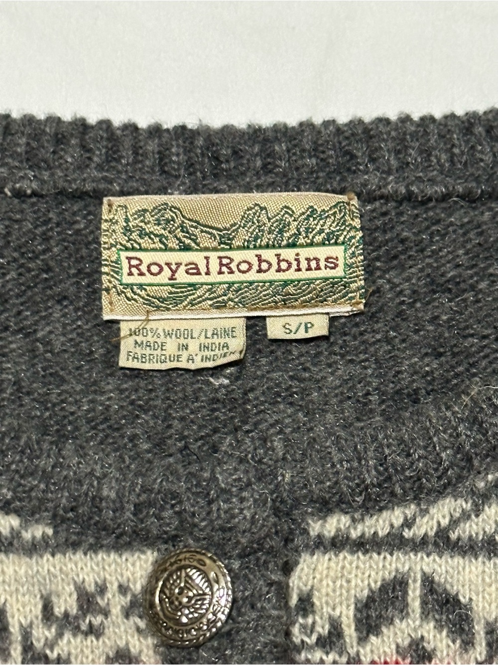 Royal Robbins 100% Wool Fair Isle Knit Button-Front Vest - Picture 2 of 6